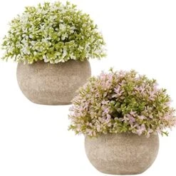 Briful Small Fake Plants Faux Potted Plant Mini Artificial Plants For For Home Table Office Room Desk Bathroom Shelf Kitchen Farmhouse Mantel Decoration -Organic Plant Shop 51WJSWKIbEL. AC