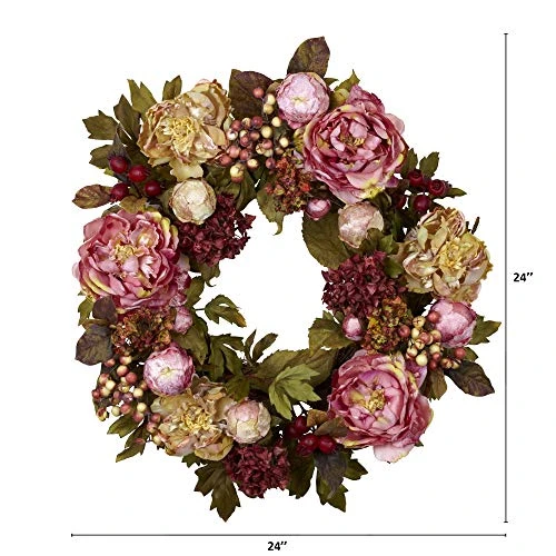 Artificial Peony Hydrangea Wreath 2 Artificial Peony Hydrangea Wreath - Image 2