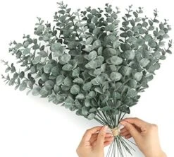 FUNARTY 15pcs Artificial Eucalyptus Leaves Stems 18" Tall Greenery Decor Faux Eucalyptuses Real Touch For Wedding Bouquet Centerpiece Home Decor -Organic Plant Shop 51XNUSwGDRL. AC