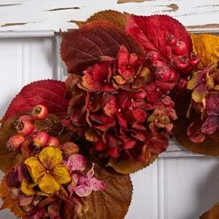 Nearly Natural 4176 24" Fall Hydrangea Wreath Multi/Color 7 Nearly Natural 4176 24" Fall Hydrangea Wreath Multi/Color -Organic Plant Shop 51XUvcOLDkL