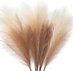 ZIFTY 7-Pcs 38"/3.1FT Faux Pampas Grass Large Tall Fluffy Artificial Fake Flower Boho Decor Bulrush Reed Grass For Vase Filler Farmhouse Home Wedding Decor (Black) -Organic Plant Shop 51Xc6PkjAlL. AC