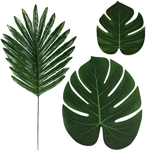 86Pcs 8Kinds Artificial Tropical Palm Leaves Jungle Safari Leaves Faux Plant Golden Leaves Decorations For Hawaiian Beach Birthday Luau Party Table Decorations 7 86Pcs 8Kinds Artificial Tropical Palm Leaves Jungle Safari Leaves Faux Plant Golden Leaves Decorations For Hawaiian Beach Birthday Luau Party Table Decorations - Image 7