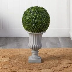 Nearly Natural 5965 2.5â€™ Boxwood Topiary With Urn (Indoor/Outdoor),Green -Organic Plant Shop 51YFrOkS4FL