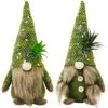 ZTML MS Succulents Air Plants Gnomes, 2Pcs Mr And Mrs Handmade Green Plants Gnomes Plush With Slender Leaves For Plant Stand Indoor Decor, Swedish Plush For Summer Living Room Office Desk Decor