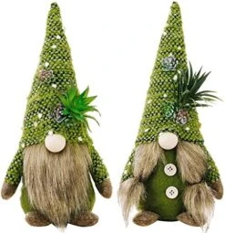 ZTML MS Succulents Air Plants Gnomes, 2Pcs Mr And Mrs Handmade Green Plants Gnomes Plush With Slender Leaves For Plant Stand Indoor Decor, Swedish Plush For Summer Living Room Office Desk Decor -Organic Plant Shop 51Z9hdMvicL. AC