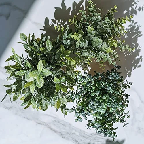 Winlyn Set Of 3 Small Potted Plants Artificial Eucalyptus In Wood Box Faux Eucalyptus In Pots Desk Plants Greenery Centerpiece Table Decorations For Farmhouse Kitchen Windowsill Shelf Entryway Decor 2 Winlyn Set Of 3 Small Potted Plants Artificial Eucalyptus In Wood Box Faux Eucalyptus In Pots Desk Plants Greenery Centerpiece Table Decorations For Farmhouse Kitchen Windowsill Shelf Entryway Decor - Image 2