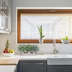 Set Of 3 Mini Potted Artificial Eucalyptus Plants Faux Rosemary Plant Assortment With Wood Planter Box For Indoor Office Desk Apartment Wedding Tabletop Greenery Decorations 8.7" Tall -Organic Plant Shop 51asBSATvmL