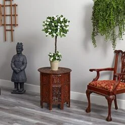 Nearly Natural Stephanotis Topiary With Planter, 3' -Organic Plant Shop 51avy9vgJkL