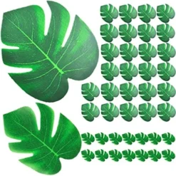 92pcs Palm Leaves Artificial Plant Kit Fake Leaves Jungle Party Decorations Monstera Deliciosa Faux Palm Fronds Tropical Plants Greenery Hawaiian Luau Party Supplies Wedding Decor Beach Theme -Organic Plant Shop 51bLlrkNSsL. AC