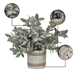 MARTINE MALL Small Potted Artificial Plants Plastic Eucalyptus Pot Plant Fake Plants In Pots Faux Greenery Topiary Shrubs Potted Plants With Vase Plastic Potted Desk Plant For Office Table Home Decor -Organic Plant Shop 51bXe3UI2NL