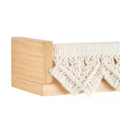 Mkono Macrame Floating Shelves Boho Wall Decor Set Of 2 Natural Wood Hanging Storage Shelf For Bedroom Bathroom Living Room Nursery Dorm Room, Display Shelving For Hanging Plants Photos -Organic Plant Shop 51blSQDl7wL