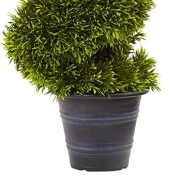 Nearly Natural Grass Spiral Topiary With Deco Planter, 3' -Organic Plant Shop 51cdQYcw2YL