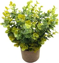 Svenee Mini Potted Plants Artificial Flocked Eucalyptus Greenery In Pots Faux Potted Herbs Small Houseplants For Indoor Outdoor Greenery Tabletop Decoration Centerpiece, Garden,Farmhouse (1) -Organic Plant Shop 51dStkKDrWS. AC