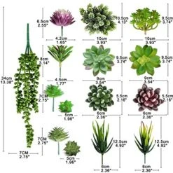 Anoak Artificial Succulent Plants - 16 Pcs Set Faux Succulents Unpotted Fake Succulent Plants, Premium Crafting DIY Floral Decor For Home Garden Office Party (High Realistic) -Organic Plant Shop 51eIT6At0NL
