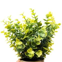 Svenee Mini Potted Plants Artificial Flocked Eucalyptus Greenery In Pots Faux Potted Herbs Small Houseplants For Indoor Outdoor Greenery Tabletop Decoration Centerpiece, Garden,Farmhouse (1) -Organic Plant Shop 51hGCTYitES