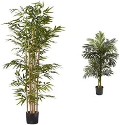 Nearly Natural 5253 Bamboo Silk Tree, 64-Inch, Green -Organic Plant Shop 51hjLSje46L. AC