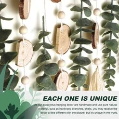 Bathroom Decor Artificial Eucalyptus Hanging Wall Decor Fake Eucalyptus Greenery Leaves Stems Wall Hanging Plants On 16.5 Inch Wooden Stick Boho Rustic Farmhouse Decor For Bedroom Kitchen Dining Room -Organic Plant Shop 51i9XgI1brL
