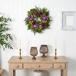 Nearly Natural 4230 24" Hydrangea Berry Wreath Purple -Organic Plant Shop 51kNoarZBcL