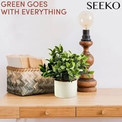 Seeko Fake Plants For Home Décor, Shelf, Office, Bathroom, Laundry Room - Artificial Plants For Home Décor Indoor, Faux Plants - Ceramic Potted Farmhouse Decor -Organic Plant Shop 51l4lZmdkeL