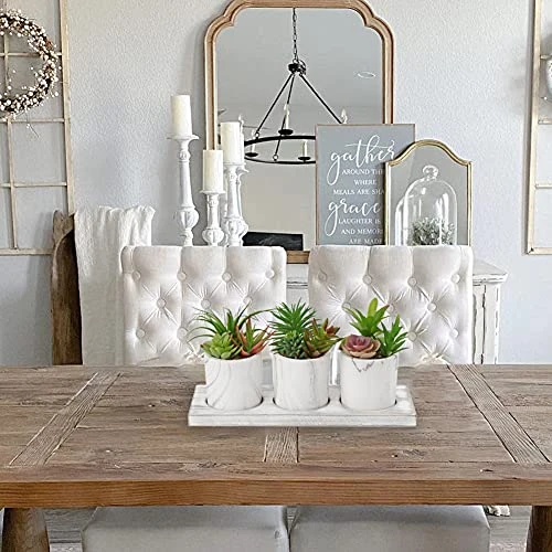 Briful Succulents Plants Artificial In Marble Pot Set Of 3 Small Fake Succulents Plants Faux Succulents With Wood Tray For Table Shelf Office Home Decorations 5 Briful Succulents Plants Artificial In Marble Pot Set Of 3 Small Fake Succulents Plants Faux Succulents With Wood Tray For Table Shelf Office Home Decorations - Image 5