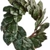 Nearly Natural Magnolia Leaf Wreath, 24", Green