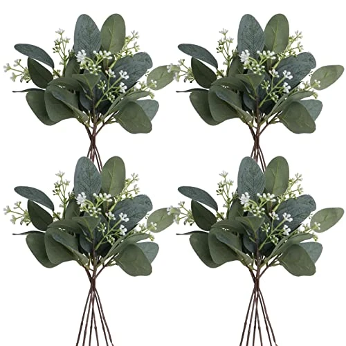 DEEMEI 22pcs Artificial Eucalyptus Stems Bulk Silver Dollar Leaves Eucalyptus Branches Greenery Decor(11.4" Tall) 1 DEEMEI 22pcs Artificial Eucalyptus Stems Bulk Silver Dollar Leaves Eucalyptus Branches Greenery Decor(11.4" Tall)