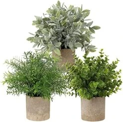 Briful Artificial Potted Plants Set Of 3 Small Faux Plant Eucalyptus Mini Fake Plant Decor For Home Table Office Room Desk Bathroom Shelf Kitchen Rustic Farmhouse Mantel Decoration -Organic Plant Shop 51oKLjPPWQL. AC