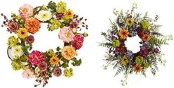 Nearly Natural 24" Peony Wreath, 24in, Mixed -Organic Plant Shop 51ooj0ktJrL. AC