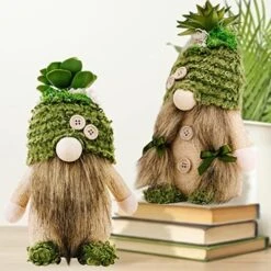 ZTML MS Succulents Air Plants Gnomes, 2Pcs Mr And Mrs Handmade Green Plants Gnomes Plush With Slender Leaves For Plant Stand Indoor Decor, Swedish Plush For Summer Living Room Office Desk Decor -Organic Plant Shop 51pDypmqBFL. AC