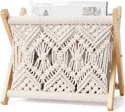 Mkono Macrame Magazine Rack Boho Magazine Holder Storage Standing Basket For Books, Newspapers, Swaddle Blanket, Living Room, Bathroom, Office, Nursery, Home Decor, Medium Size, 14’’L X 10’’W 10 Mkono Macrame Magazine Rack Boho Magazine Holder Storage Standing Basket For Books, Newspapers, Swaddle Blanket, Living Room, Bathroom, Office, Nursery, Home Decor, Medium Size, 14’’L X 10’’W -Organic Plant Shop 51qNaSbaClL. AC