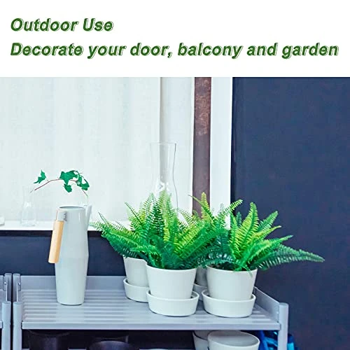 8 Pcs Artificial Boston Fern Plants Bushes Faux Plants Shrubs Greenery UV Resistant For House Office Garden Indoor Outdoor Décor 2 8 Pcs Artificial Boston Fern Plants Bushes Faux Plants Shrubs Greenery UV Resistant For House Office Garden Indoor Outdoor Décor - Image 2