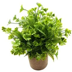Svenee Fake Four Leaf Clover Plants For Bathroom Home Office Desk Decor, Small Artificial Faux Greenery For Farmhouse Decorations (1)