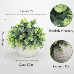 Hopewood Fake Plants Indoor Small Artificial Eucalyptus Plants In White Pots For Bedroom Home Decor Faux Plants Decor -Organic Plant Shop 51sYUQeriDL