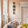 Mkono Farmhouse Wall Home Sign With Artificial Eucalyptus For O Rustic Wooden Home Hanging Letters Decorative Wall Art Wood Signs Decor For Living Room Kitchen Entryway Housewarming Gift, Brown