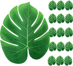 92pcs Palm Leaves Artificial Plant Kit Fake Leaves Jungle Party Decorations Monstera Deliciosa Faux Palm Fronds Tropical Plants Greenery Hawaiian Luau Party Supplies Wedding Decor Beach Theme -Organic Plant Shop 51tj rBsFRL. AC