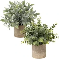 Briful Artificial Potted Plants Set Of 3 Small Faux Plant Eucalyptus Mini Fake Plant Decor For Home Table Office Room Desk Bathroom Shelf Kitchen Rustic Farmhouse Mantel Decoration -Organic Plant Shop 51uugILjiL. AC