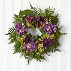 Nearly Natural 4230 24" Hydrangea Berry Wreath Purple -Organic Plant Shop 51vFJL4nCtL