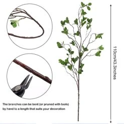SzJias Faux Stems Artificial Branches For Vase Faux Branches Greenery Plant Stems For Vase Fake Tree Branches (3 Branches, 43.3 Inch/Branches) -Organic Plant Shop 51vYyP1eQ3L