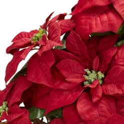Nearly Natural 1265 22in. Poinsettia With Decorative Planter Silk Arrangement
