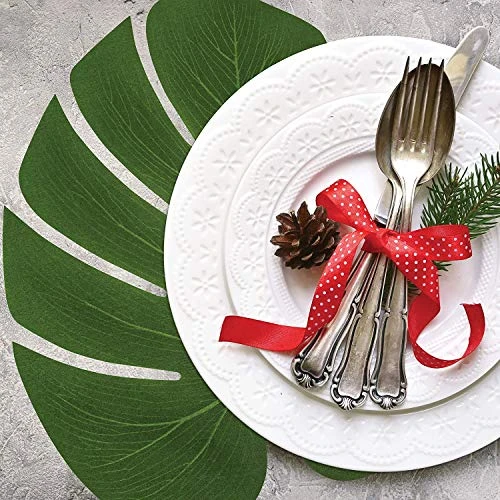 St !GIANTMAN 30 Artificial Palm Leaves For Party Table Decoration, Imitation Tropical Leaf Table Runners Or Greenery Décor For Events, Beach Theme Or Jungle Party Supply (Large, 13.8 X 11.4 Inch) 2 St !GIANTMAN 30 Artificial Palm Leaves For Party Table Decoration, Imitation Tropical Leaf Table Runners Or Greenery Décor For Events, Beach Theme Or Jungle Party Supply (Large, 13.8 X 11.4 Inch) - Image 2