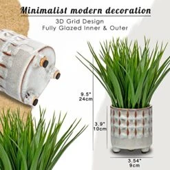 Potted Plants Artificial Decor Faux Plants Indoor Artificial Grass Plant In Ceramic Pot For Home Decor Realistic Green Fake Grass House Living Room Bedroom Bathroom Office Greenery Decoration 8 Potted Plants Artificial Decor Faux Plants Indoor Artificial Grass Plant In Ceramic Pot For Home Decor Realistic Green Fake Grass House Living Room Bedroom Bathroom Office Greenery Decoration -Organic Plant Shop 51yPDDehrJL