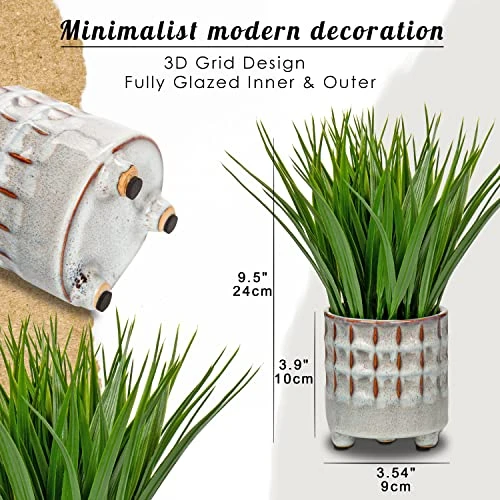 Potted Plants Artificial Decor Faux Plants Indoor Artificial Grass Plant In Ceramic Pot For Home Decor Realistic Green Fake Grass House Living Room Bedroom Bathroom Office Greenery Decoration 4 Potted Plants Artificial Decor Faux Plants Indoor Artificial Grass Plant In Ceramic Pot For Home Decor Realistic Green Fake Grass House Living Room Bedroom Bathroom Office Greenery Decoration - Image 4