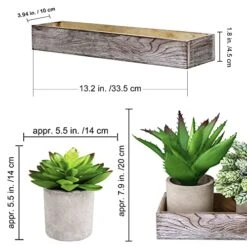 Winlyn Set Of 3 Artificial Potted Succulents Plants In Rustic Wood Tray Succulents Arrangement For Farmhouse Table Centerpiece Desk Windowsill Shelf Counter Home Bathroom Kitchen Office Country Decor -Organic Plant Shop 51z4CVk439L