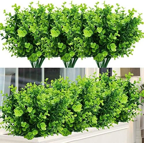 TEMCHY 24 Bundles Outdoor Artificial Boxwood Stems Faux Plants Shrubs, Fake UV Resistant Greenery Foliage Spring For Farmhouse, Home, Garden, Office, Patio, Wedding Decor 6 TEMCHY 24 Bundles Outdoor Artificial Boxwood Stems Faux Plants Shrubs, Fake UV Resistant Greenery Foliage Spring For Farmhouse, Home, Garden, Office, Patio, Wedding Decor - Image 6