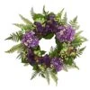 Nearly Natural 4230 24" Hydrangea Berry Wreath Purple