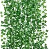 GPARK 84ft 12 Pack / 82 Inch, Artificial Ivy Garland Fake Leaf Plants Vine, Hanging Leaves Garlands For Wedding Party Garden Kitchen Outdoor Greenery Wall Decor Green
