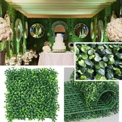 · Petgrow · Realistic & Thick Artificial Hedge Boxwood Fence Privacy Screen Panels, UV Protection Fresh Faux Foliage Backdrop Wall Decor For Indoor Outdoor, 72 Pack -Organic Plant Shop 61HWO2sRD0L. AC 2