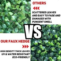· Petgrow · Realistic & Thick Artificial Hedge Boxwood Fence Privacy Screen Panels, UV Protection Fresh Faux Foliage Backdrop Wall Decor For Indoor Outdoor, 72 Pack -Organic Plant Shop 61NoGDtp3YL