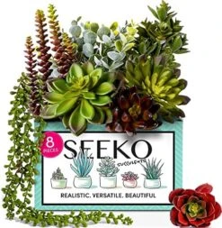 Seeko Artificial Succulents (14 Pack) - Premium Succulent Plants Artificial - Realistic Faux Succulents - Unpotted Textured Fake Succulents Decor For DIY - Fake Plants -Organic Plant Shop 61Oa0CrjziL. AC