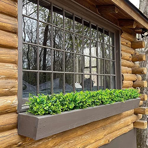 TEMCHY 24 Bundles Outdoor Artificial Boxwood Stems Faux Plants Shrubs, Fake UV Resistant Greenery Foliage Spring For Farmhouse, Home, Garden, Office, Patio, Wedding Decor 5 TEMCHY 24 Bundles Outdoor Artificial Boxwood Stems Faux Plants Shrubs, Fake UV Resistant Greenery Foliage Spring For Farmhouse, Home, Garden, Office, Patio, Wedding Decor - Image 5